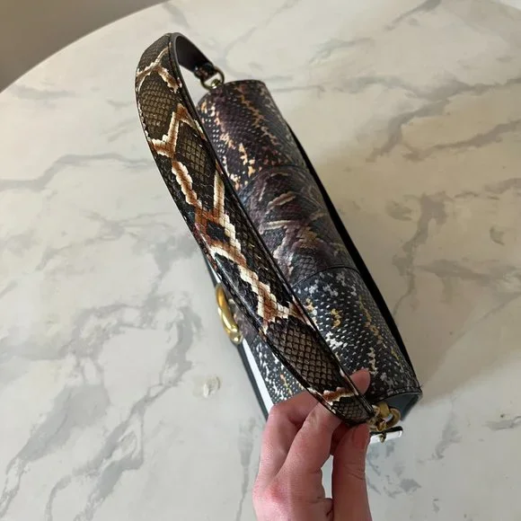 SOLD Coach 1941 Large Tabby Exotic Snakeskin Shoulder Bag w Leather Crossbody - Picture 9 of 16